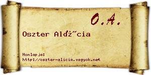Oszter Alícia névjegykártya